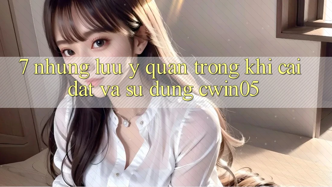 7. Những Lưu Ý Quan Trọng Khi Cài đặt Và Sử Dụng cwin05