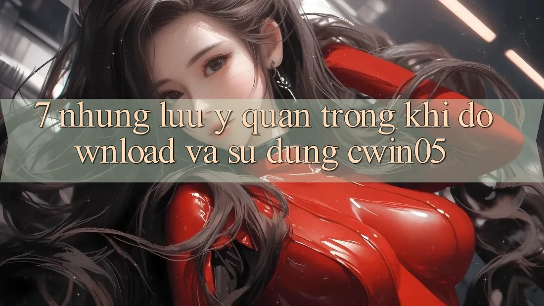 7. Những Lưu Ý Quan Trọng Khi Download Và Sử Dụng cwin05 7. Những Lưu Ý Quan Trọng Khi Download Và Sử Dụng cwin05
